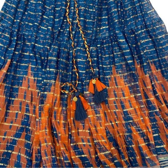 NWT Verb by Pallavi Singhee Nora Maxi Dress in Blue Motif Size 8 - Picture 6 of 16